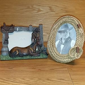 2- Slifka 5 x 7 Poly Western picture frames horses